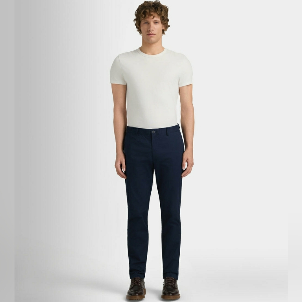 Club Monaco NAVY Mens CONNOR Chinos 33x32. Modern Slim Fit - Picture 2 of 9